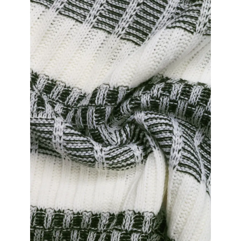 Casual Striped Contrast Color Sweater - Sweaters & Cardigans