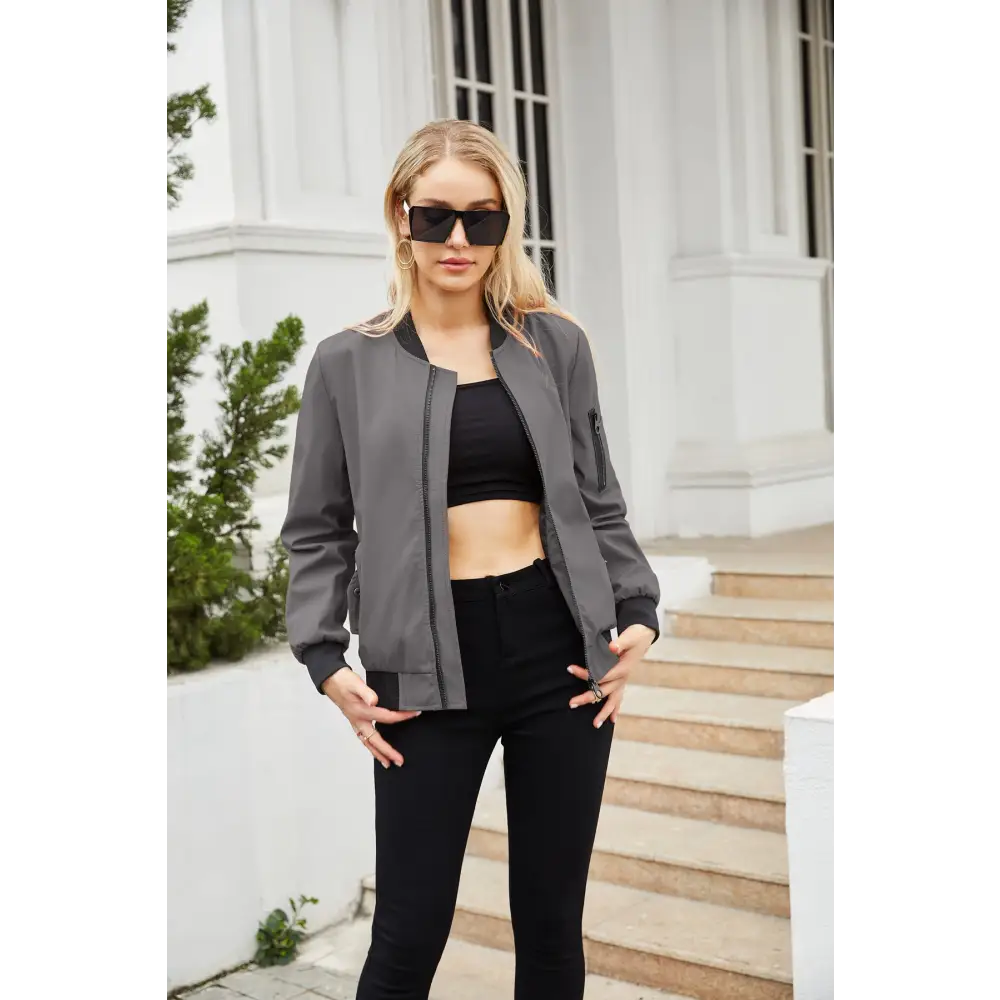 Casual Thin Flight Jacket - Outerwear