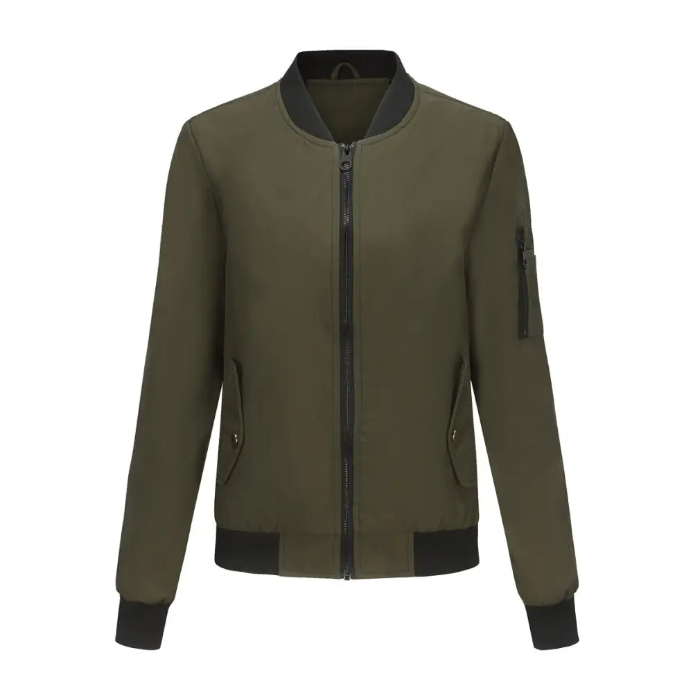 Casual Thin Flight Jacket - S / Army Green - Outerwear