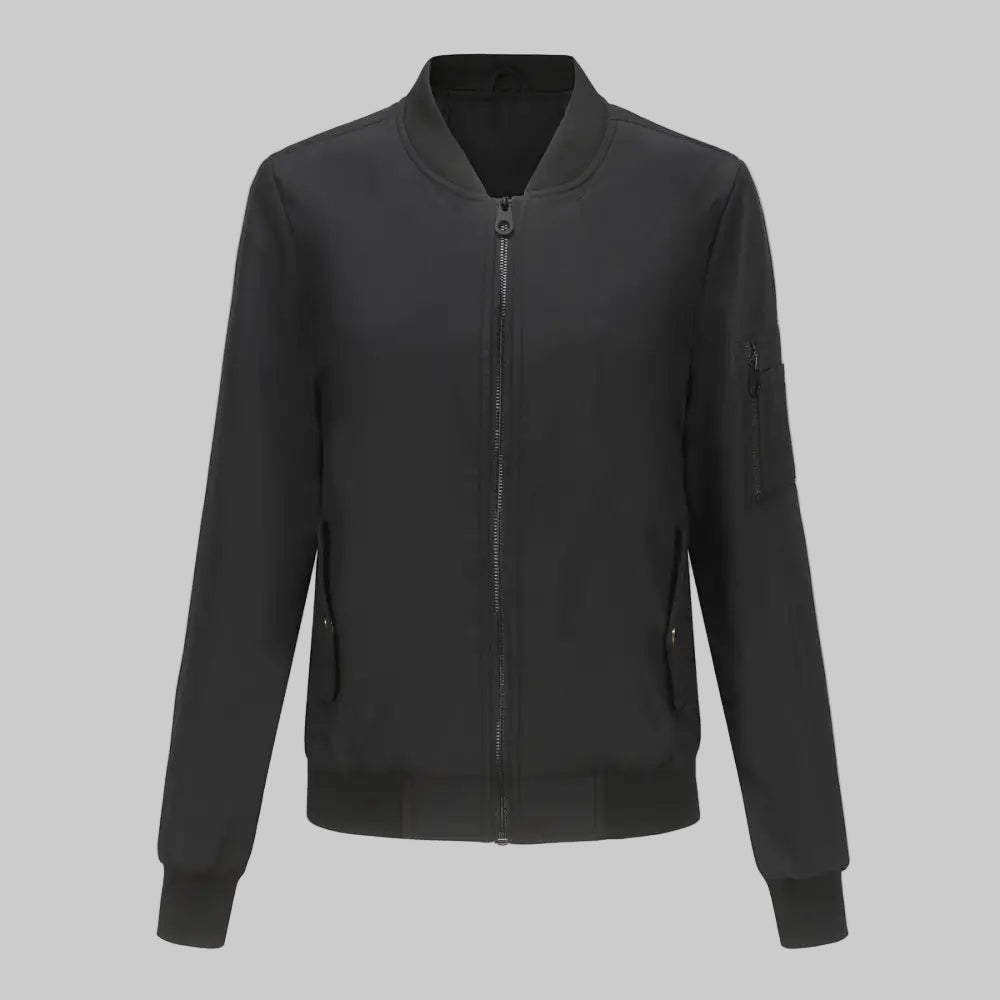 Casual Thin Flight Jacket - S / Black - Outerwear