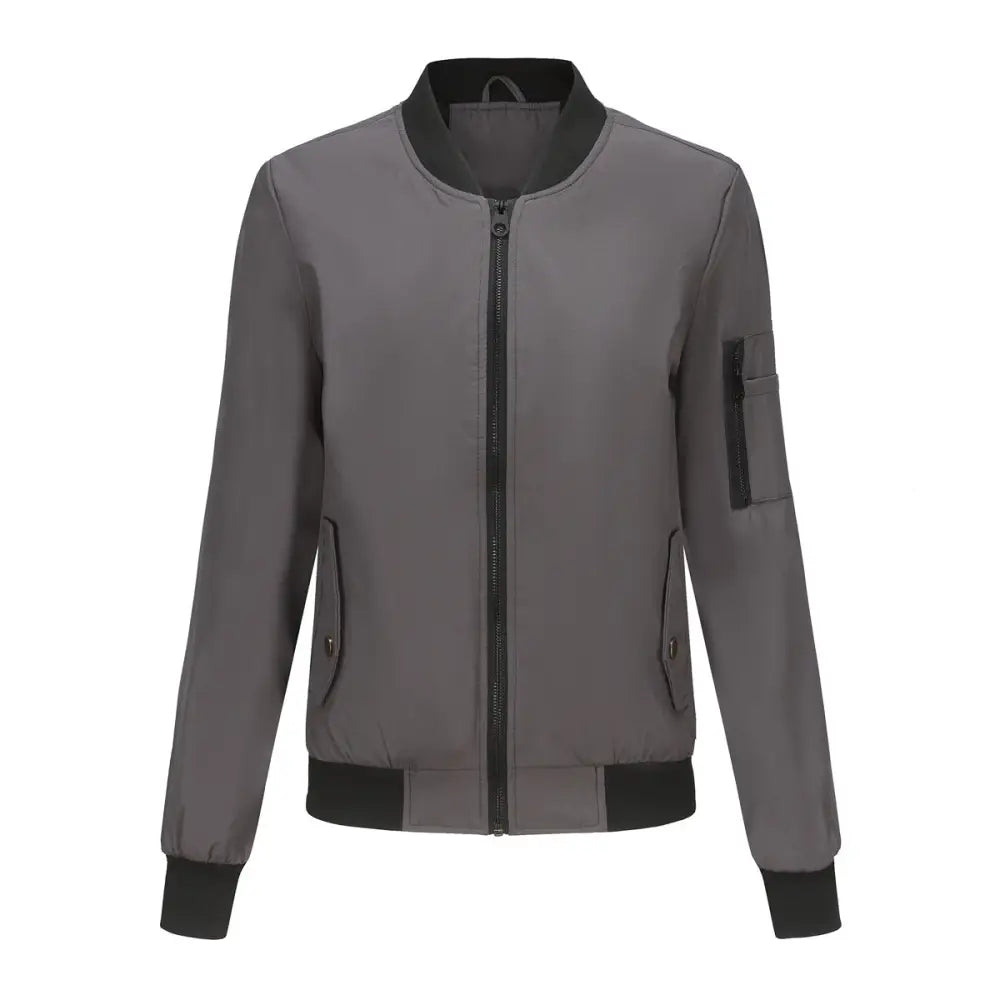 Casual Thin Flight Jacket - S / Dark Gray - Outerwear