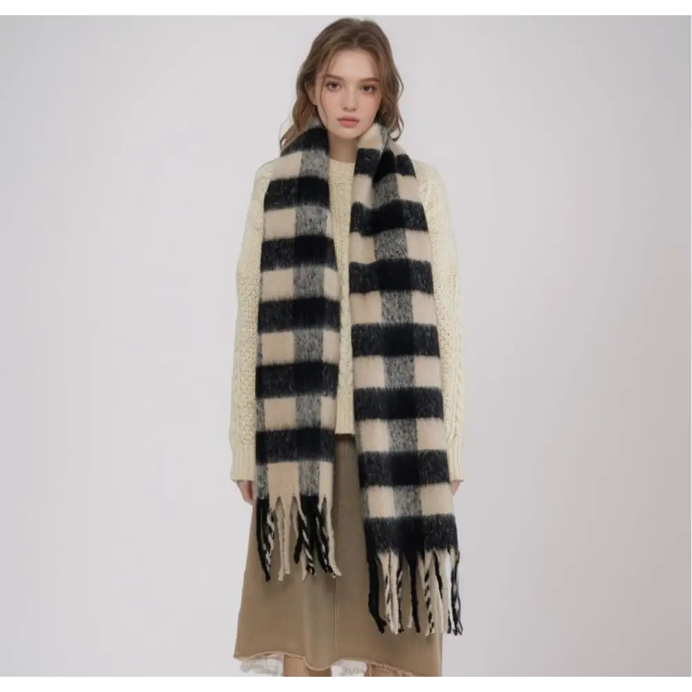 Checkerboard Plaid Scarf - Scarves