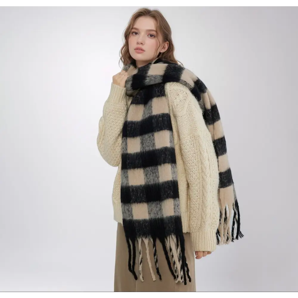 Checkerboard Plaid Scarf - Scarves
