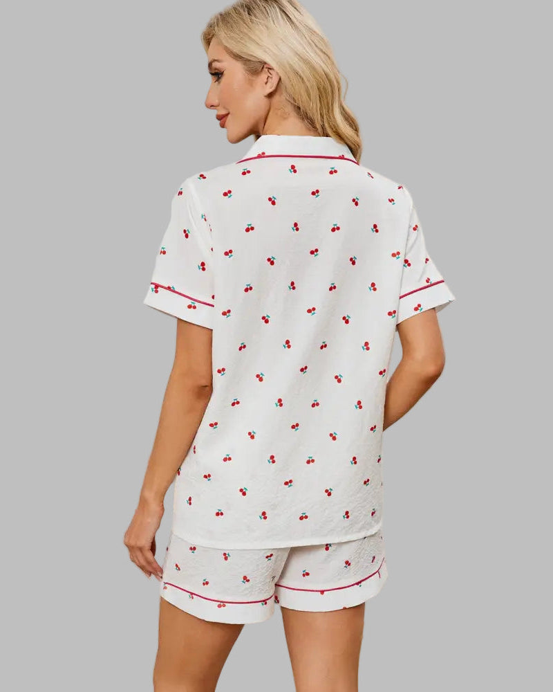 Cherry Pajamas Set - Loungewear Sleepwear