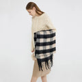 Chessboard Plaid Mohair Scarf - One Size / Black Rice - Scarves