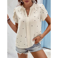 Chic Love Petal Sleeve Shirt Blouse - S / Apricot - Shirts & Blouses