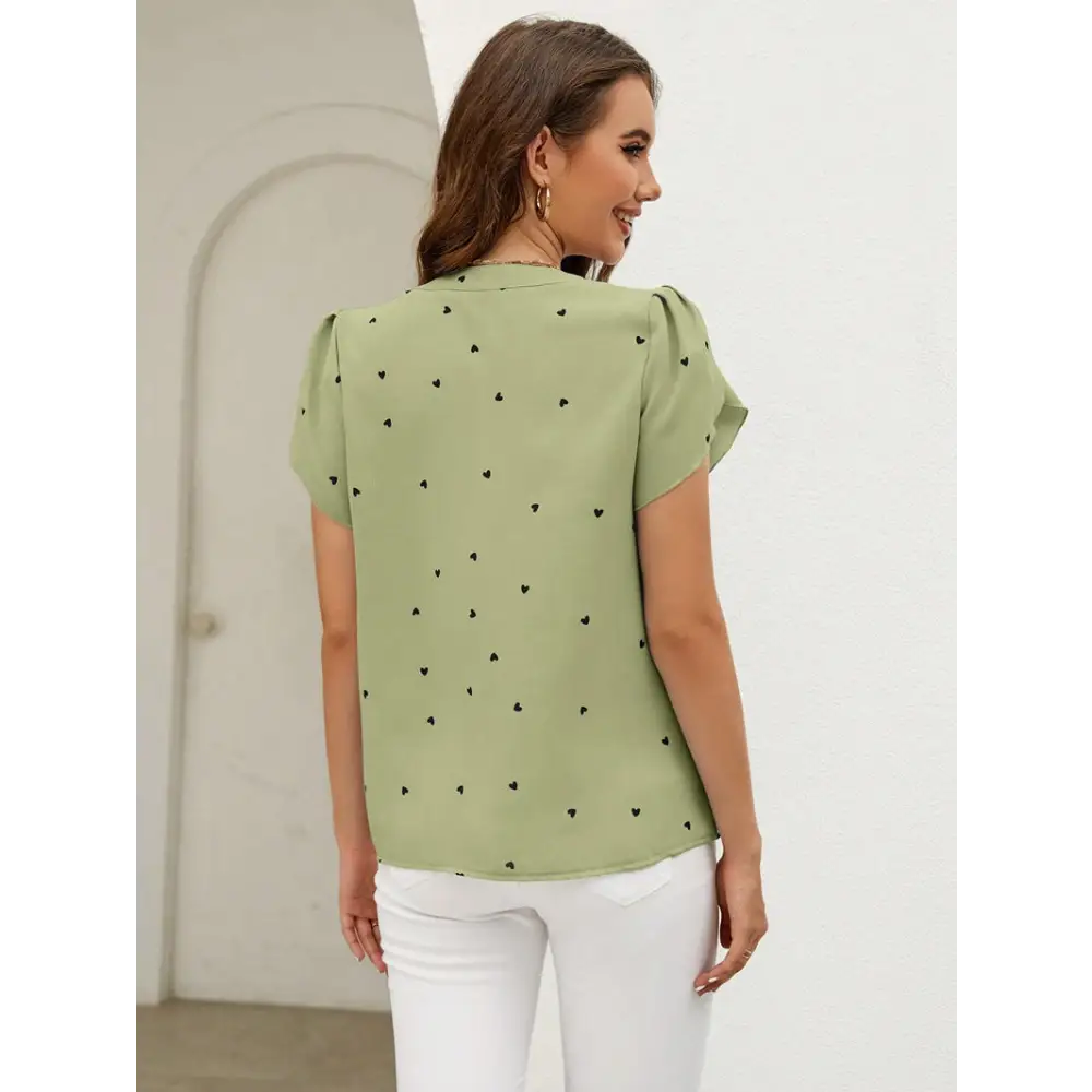 Chic Love Petal Sleeve Shirt Blouse - Shirts & Blouses