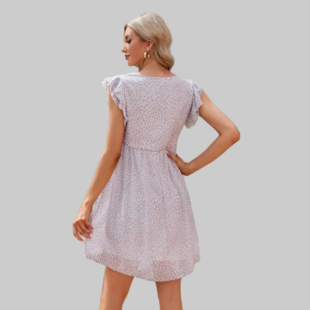 Chiffon Floral Dress - Dresses