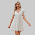 Chiffon Floral Dress - S / Light Green - Dresses