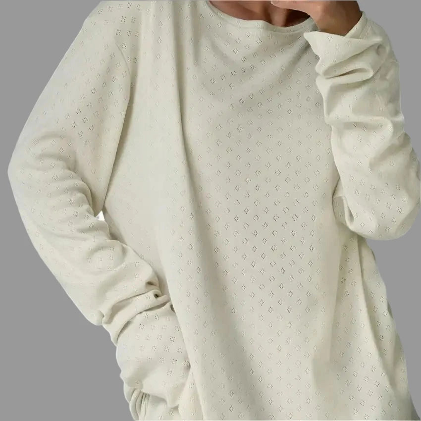 Comfort Knitted Long Sleeve Pajamas Set - Loungewear Sleepwear