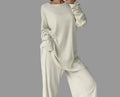 Comfort Knitted Long Sleeve Pajamas Set - S / Apricot - Loungewear Sleepwear