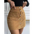 Corduroy Hip Skirt - S / Turmeric - Skirts
