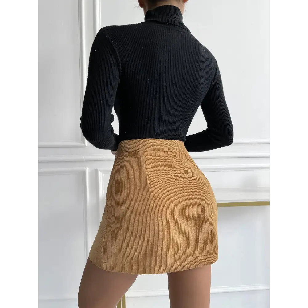 Corduroy Hip Skirt - Skirts