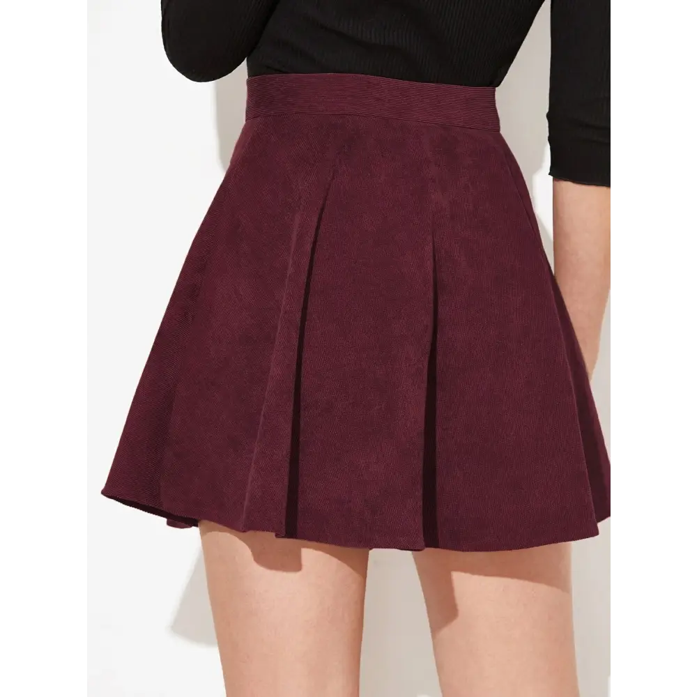 Corduroy Single Row Button High Waist Skirt - Skirts