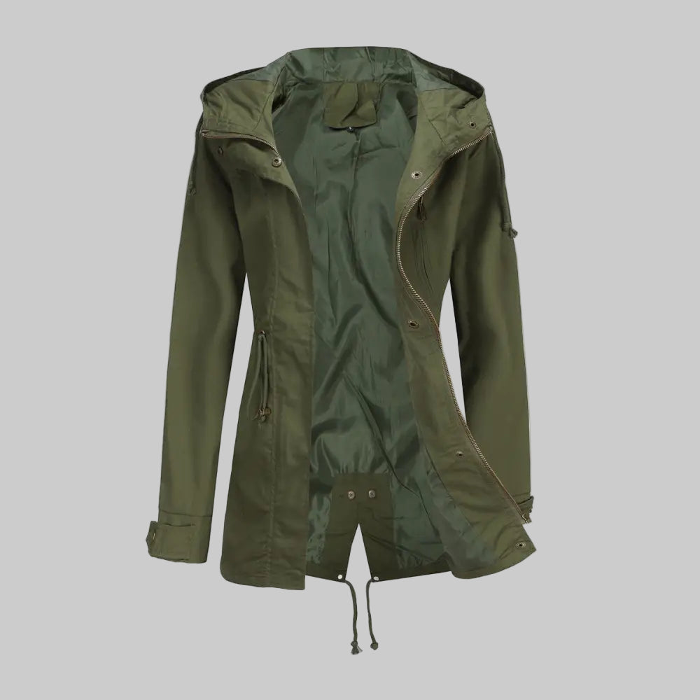 Cotton Anorak Coat - S / Army Green - Outerwear
