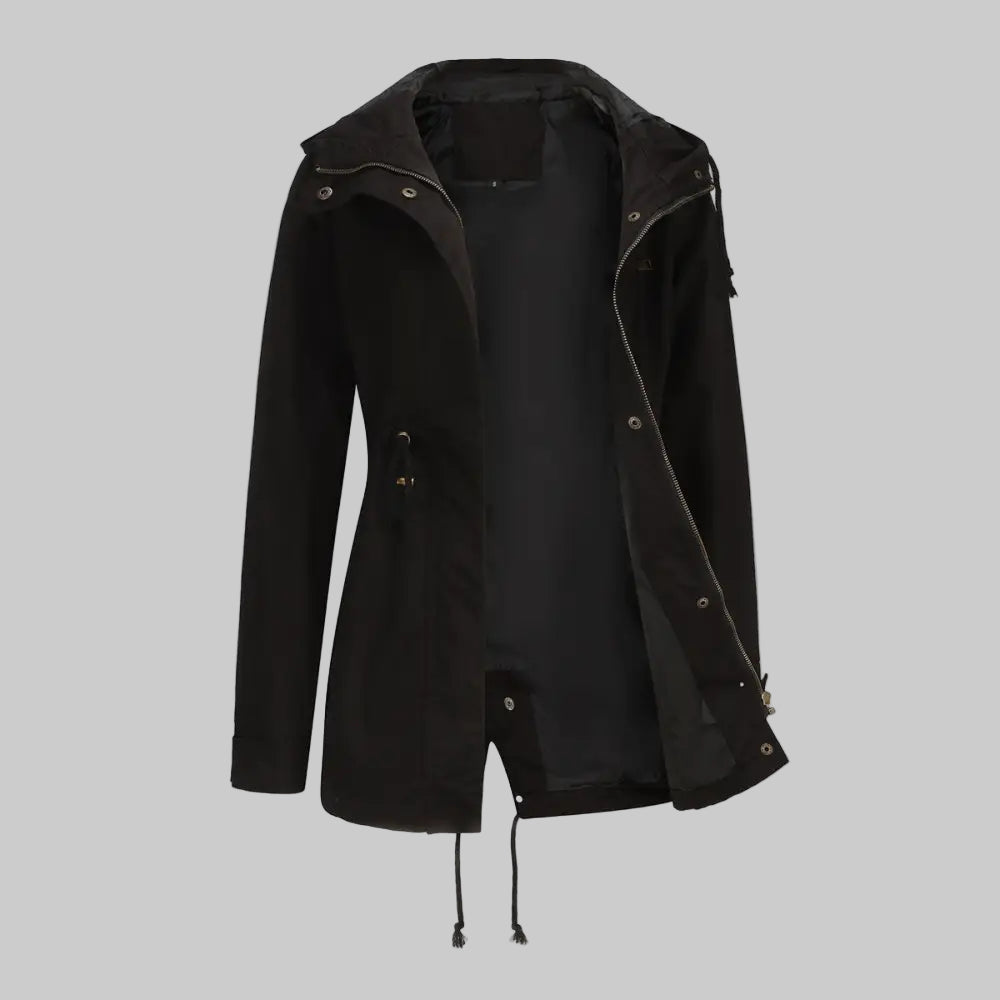 Cotton Anorak Coat - S / Black - Outerwear