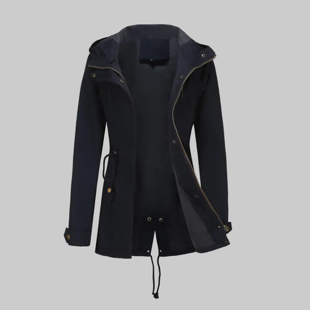 Cotton Anorak Coat - S / Navy Blue - Outerwear