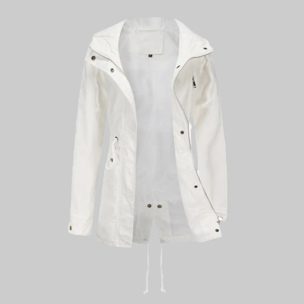Cotton Anorak Coat - S / White - Outerwear