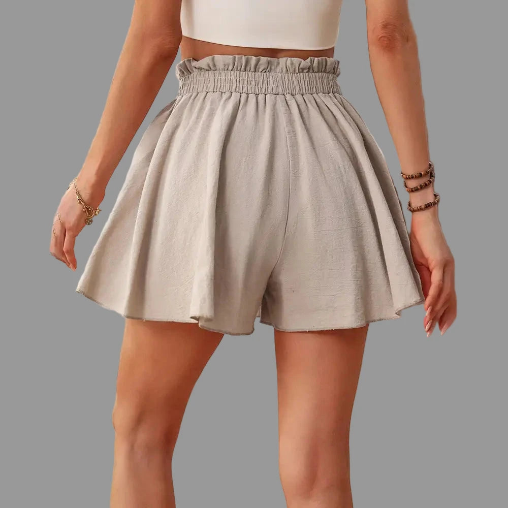 Cotton Comfort Casual Waist Elastic Lace up Shorts