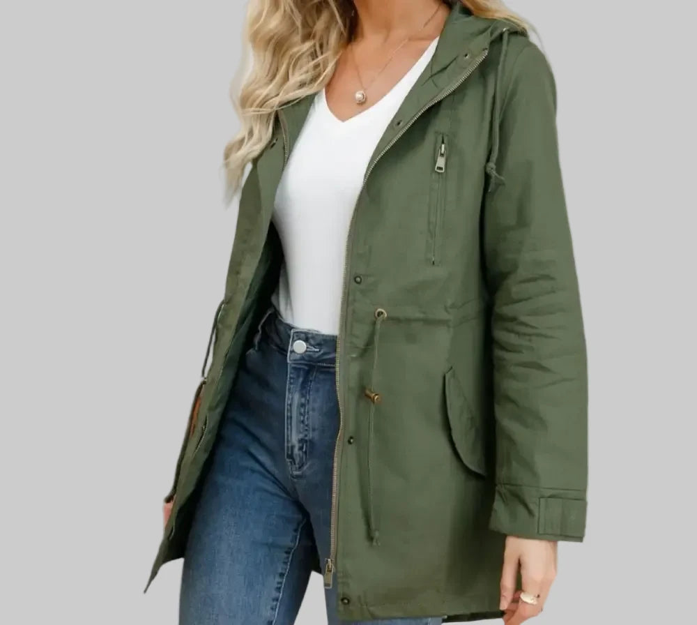 Cotton Loose Solid Color Coat - Outerwear
