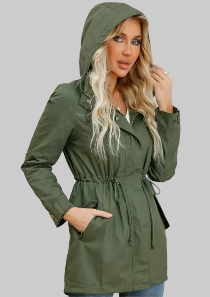 Cotton Loose Solid Color Coat - Outerwear