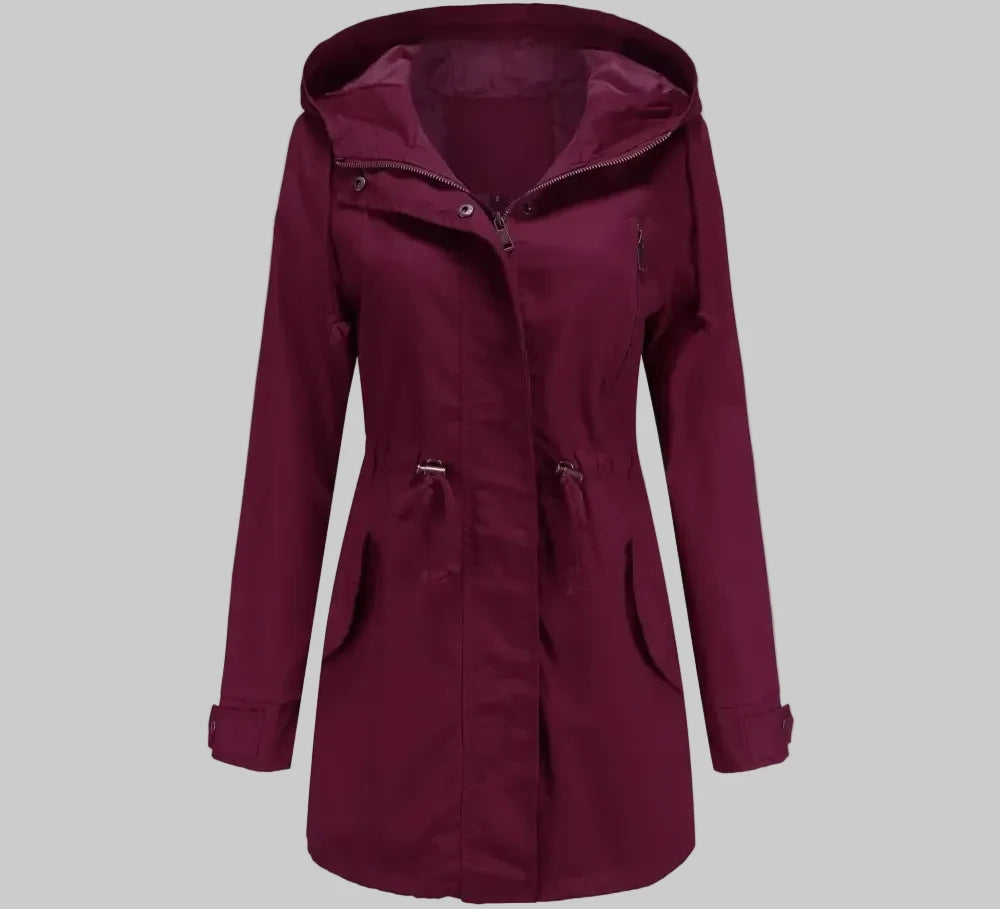 Cotton Loose Solid Color Coat - S / Burgundy - Outerwear