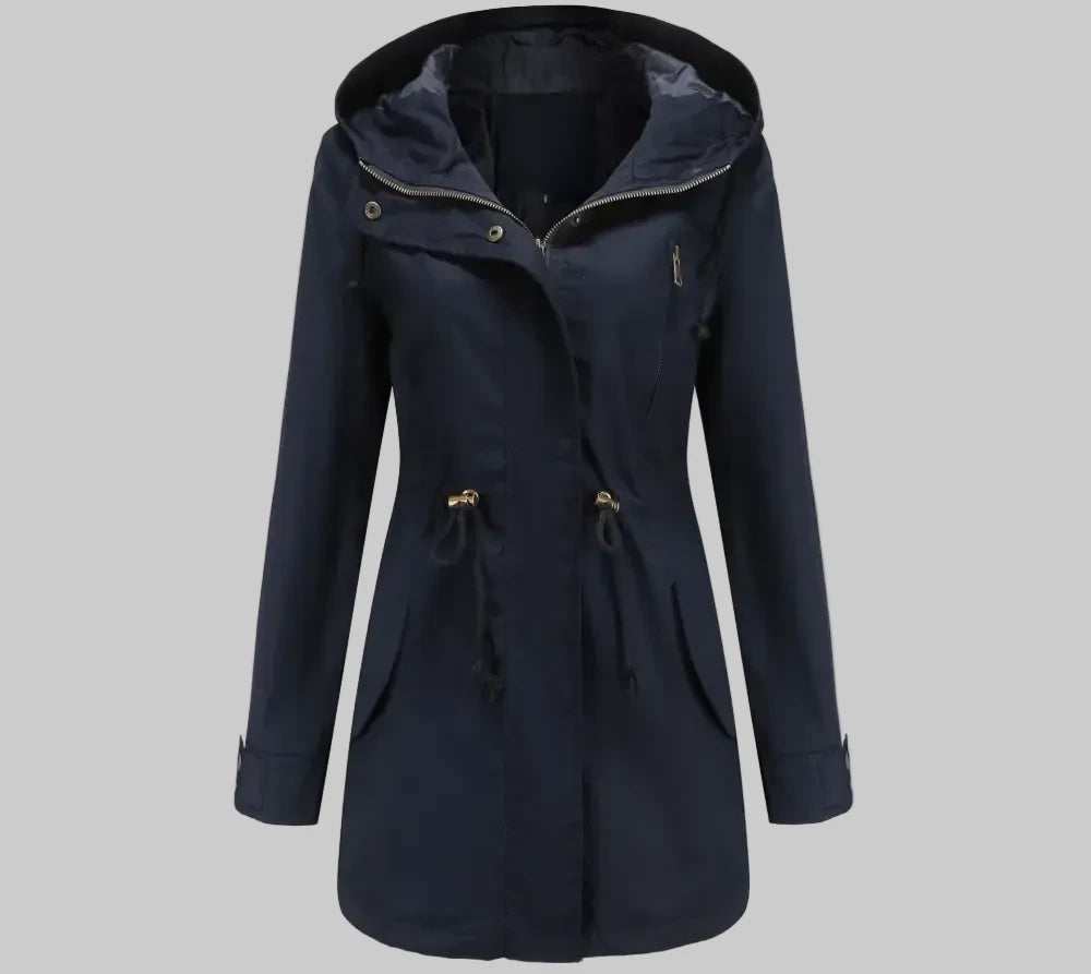 Cotton Loose Solid Color Coat - S / Navy Blue - Outerwear