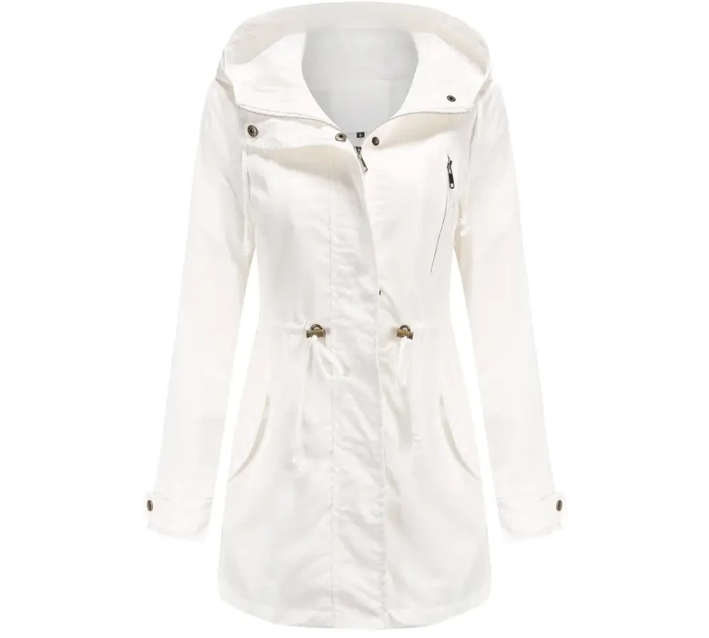 Cotton Loose Solid Color Coat - S / White - Outerwear
