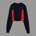 Cropped Two Tone Long Sleeve Pullover Knitted Sweater - S / Black - Sweaters & Cardigans
