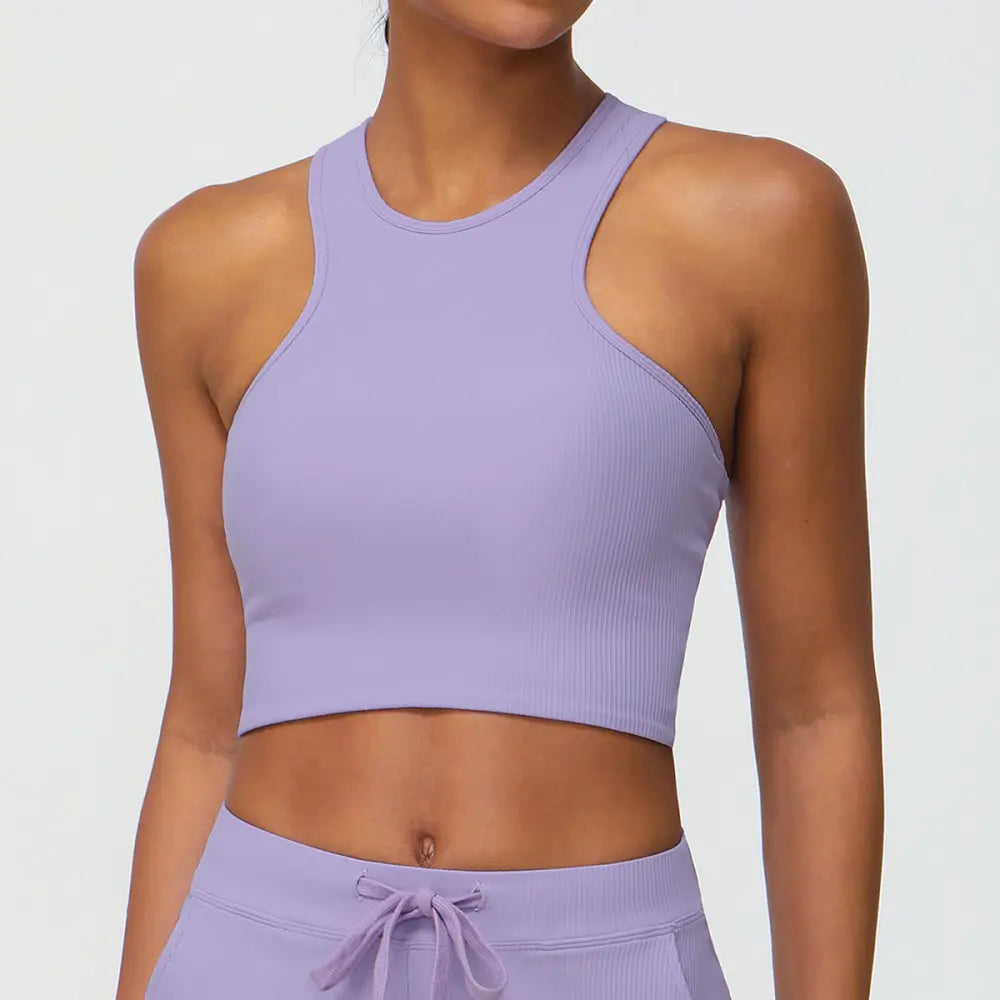 Cross Back Sports Yoga Bra - S / Vanilla Purple - Activewear
