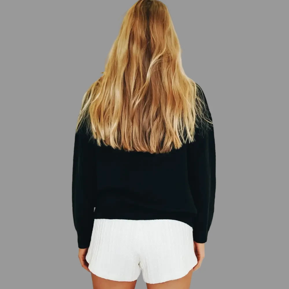 Daisy Knitted Half Turtleneck Sweater - S / Black - Sweaters & Cardigans