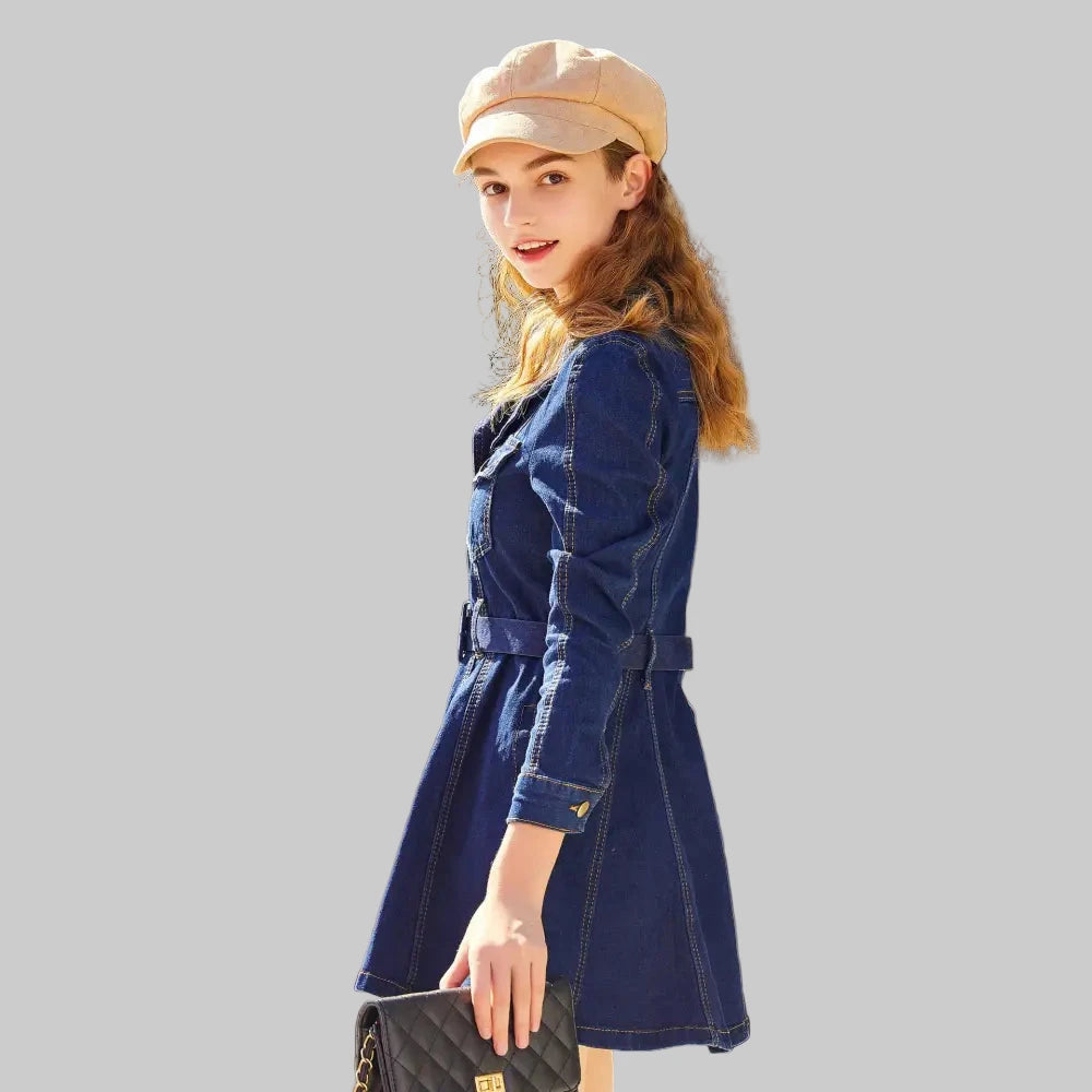 Denim Belt Dress - Dresses