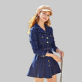 Denim Belt Dress - S / Navy Blue - Dresses