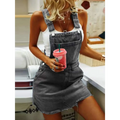 Denim Skirt Suspender - S / Gray - Skirts