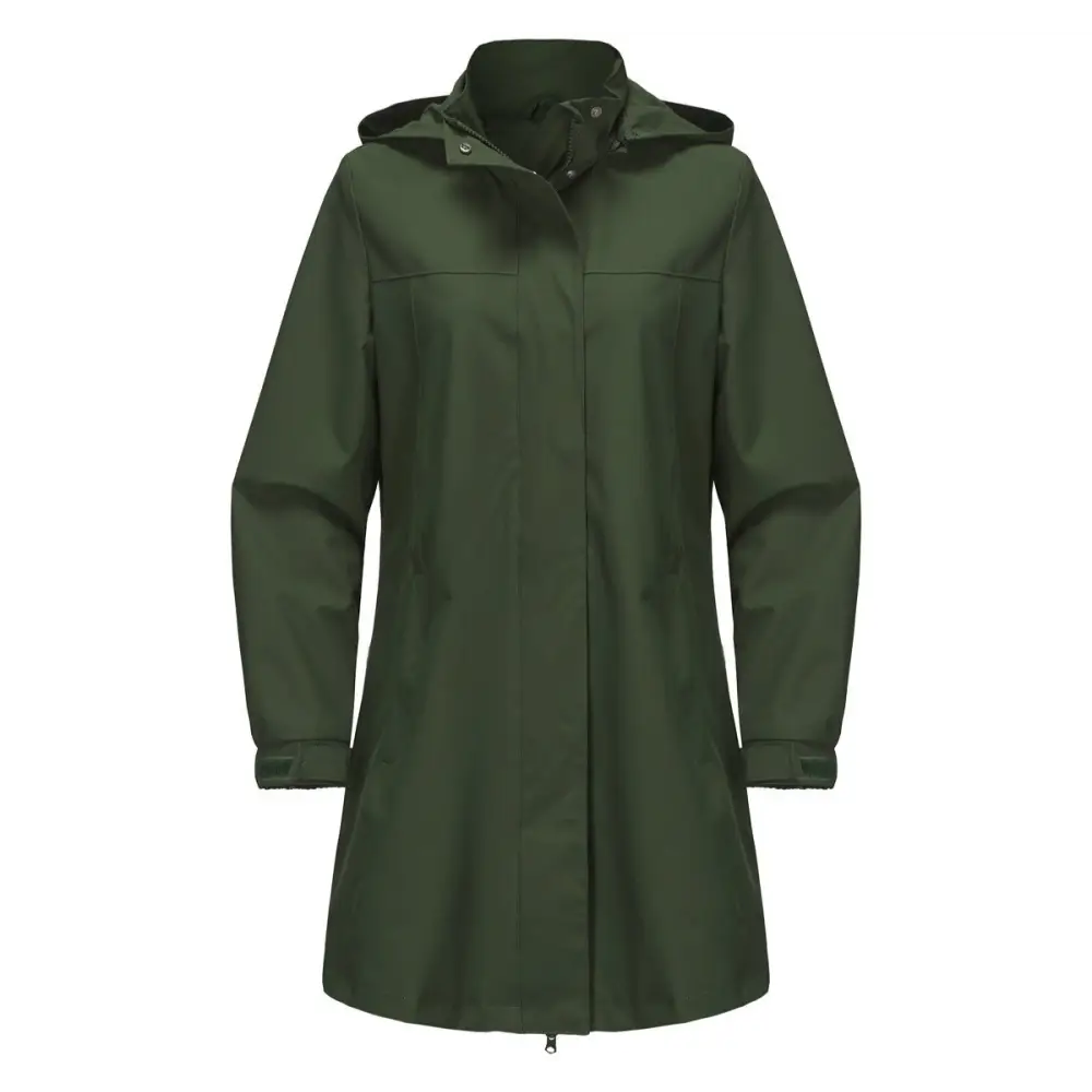 Detachable Hat Waterproof Windbreaker Coat - S / Army Green - Outerwear