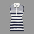 Diagonal Cut Collared Sleeveless Knit Dress - S / Multi - Dresses