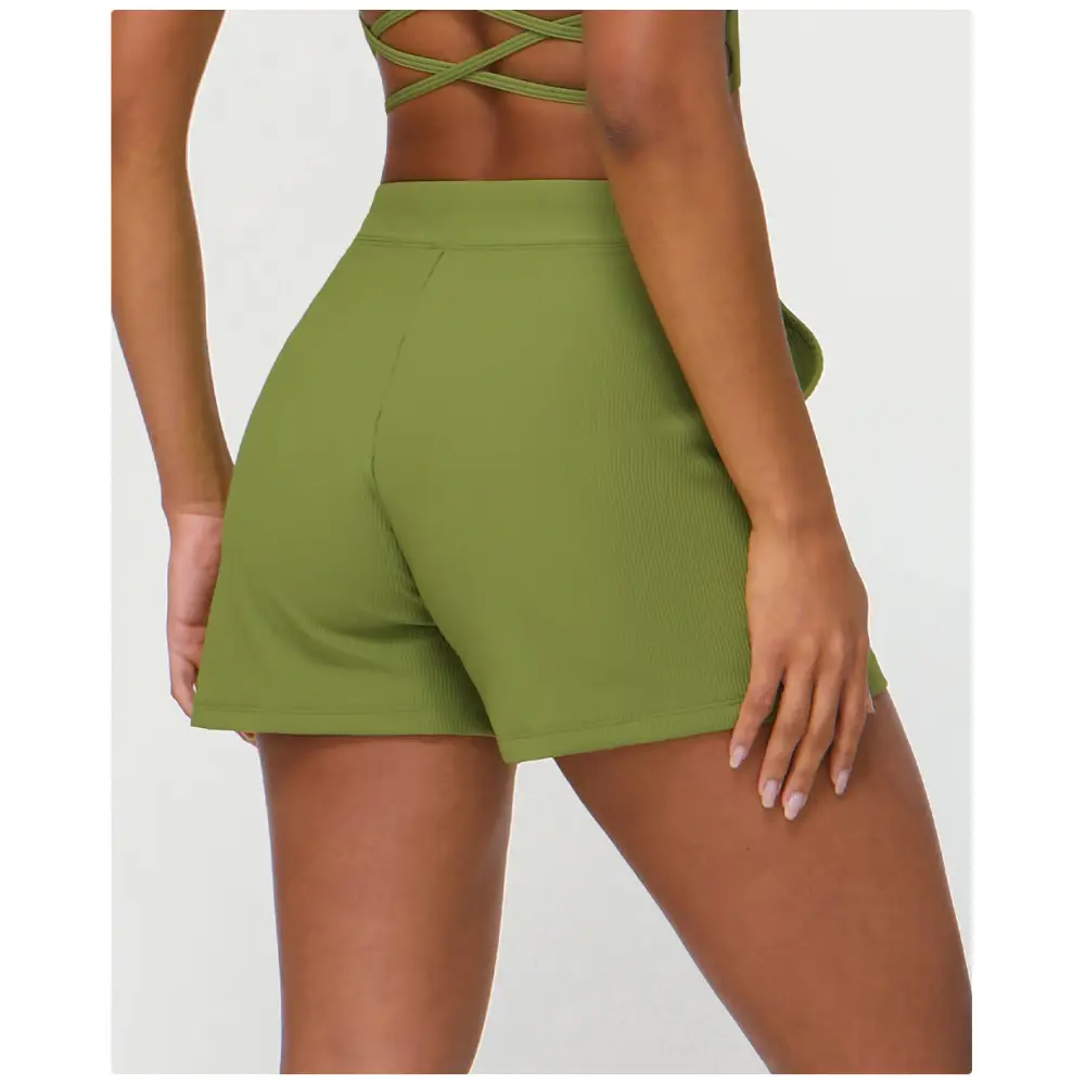 Drawstring Yoga Shorts Pocket High Elastic Exercise - Activewear