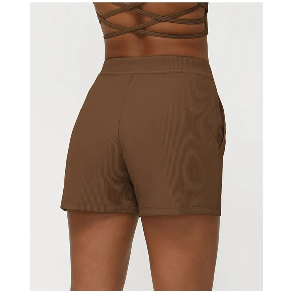 Drawstring Yoga Shorts Pocket High Elastic Exercise - Activewear