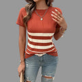 Elegant Slim Striped Sweater - S / Brown Red - Sweaters & Cardigans