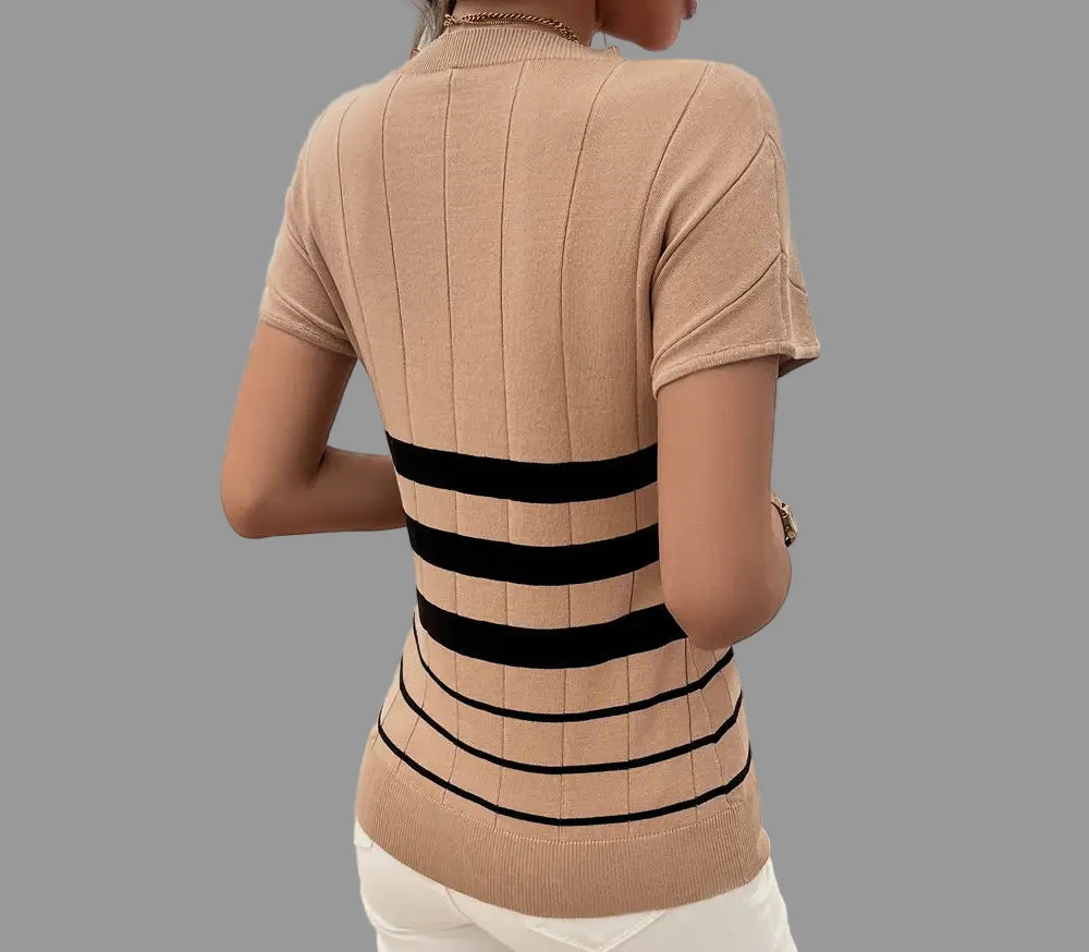 Elegant Slim Striped Sweater - Sweaters & Cardigans