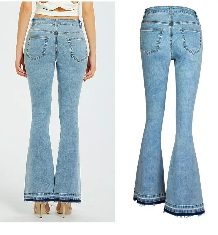 Embroidered Flared Jeans