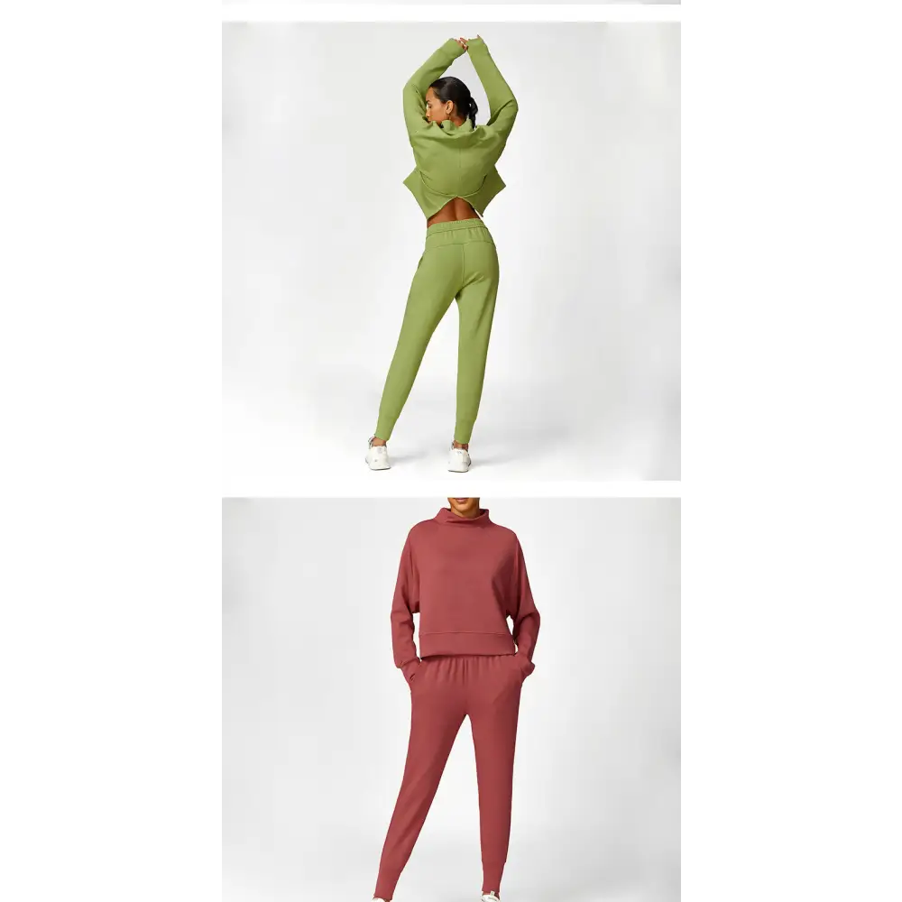 Exercise Sweatshirt Round Neck Trend Loose Casual Yoga Suit - Activewear