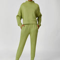 Exercise Sweatshirt Round Neck Trend Loose Casual Yoga Suit - S / Bean Green Sweater - Activewear