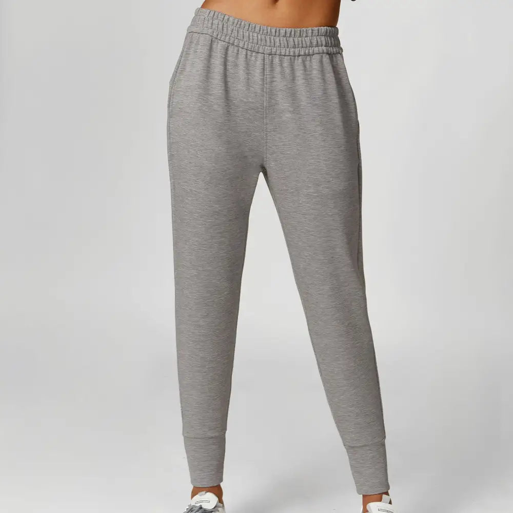 Exercise Sweatshirt Round Neck Trend Loose Casual Yoga Suit - S / Dark Gray Melange Sweatpants - Activewear