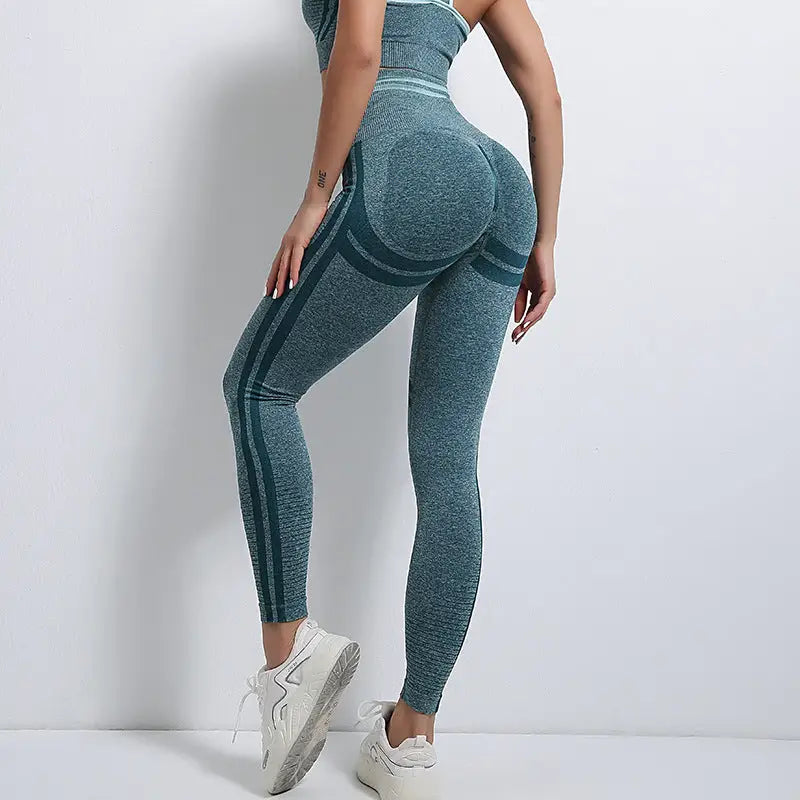 Fitness High Waist Yoga Sports Suit - S / Dark Green Pants - Activewear