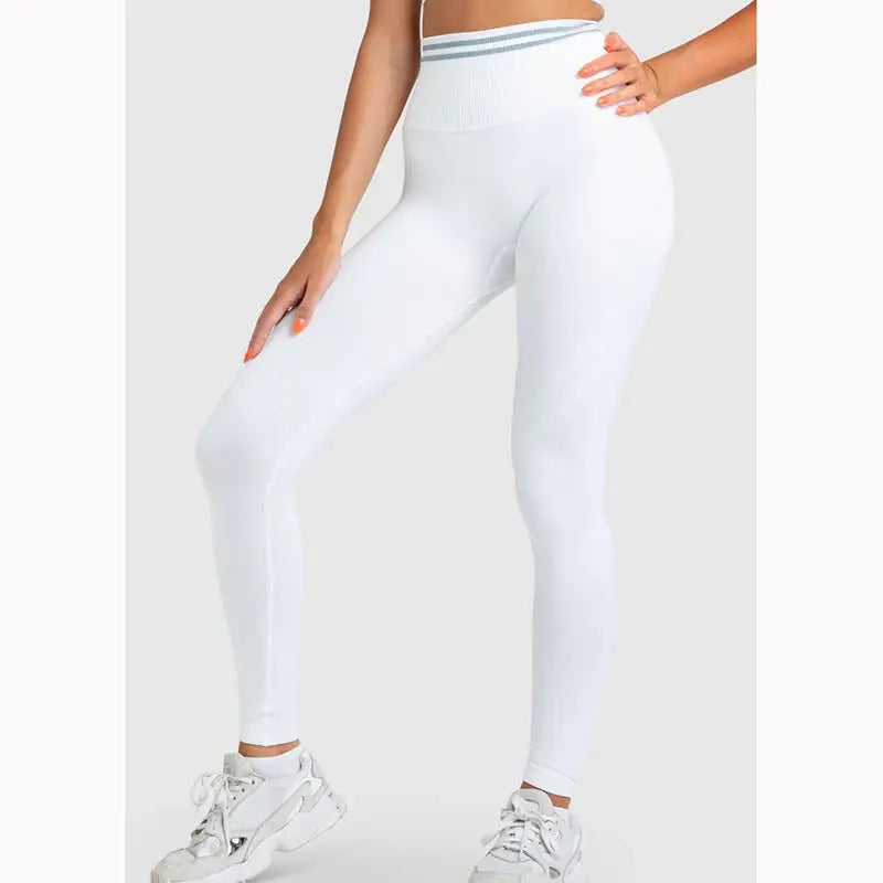 Fitness High Waist Yoga Sports Suit - S / White Pants - Activewear
