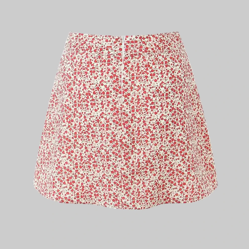 Floral A-Line Skirt - Skirts