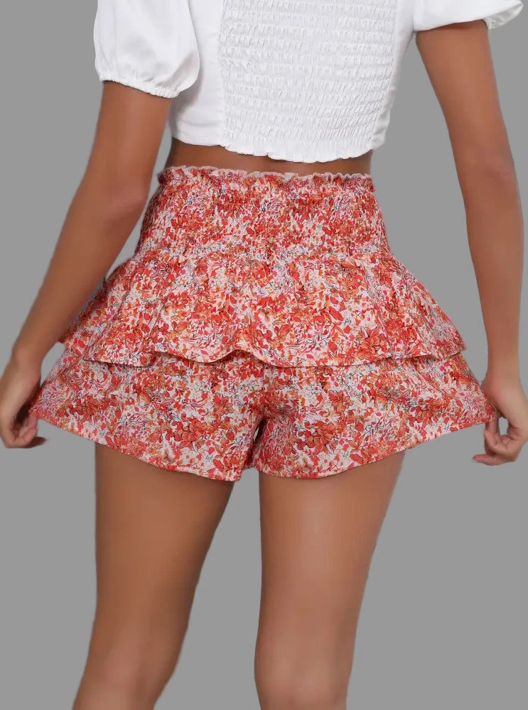 Floral Drape Culottes - Shorts