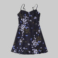 Floral Print Slim Sexy Ruffled Spaghetti Straps Dress - S / Blue - Dresses