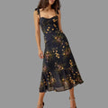 Floral Shoulder Strap Midi Dress - S / Multi - Dresses